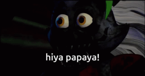 Hiya Papaya Is Written On A Black Background GIF