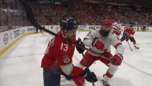 Hockey Brent Burns Pushing Body GIF