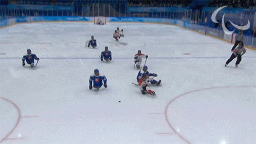 Hockey Crushed Into Each Other Team GIF