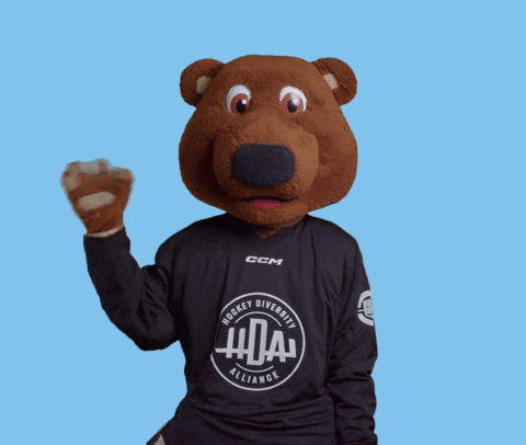 Hockey Diversity Alliance Mascot Bear Waving GIF