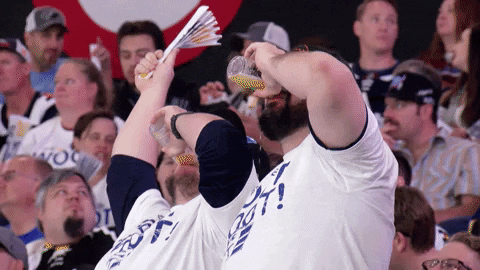 Hockey Drinking Buddies Beer Chug GIF