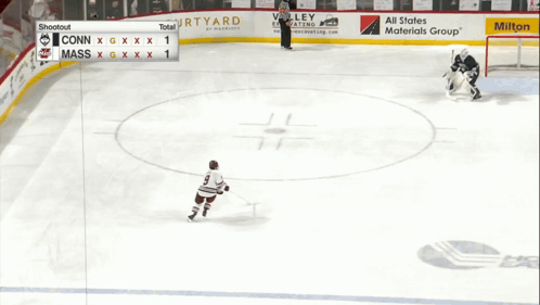 Hockey Game Between Conn And Massachusetts GIF