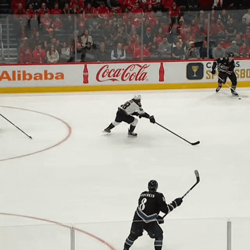 Hockey Game in Front of Coca-Cola Ads