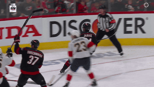 Hockey Game in Front of Honda Ad