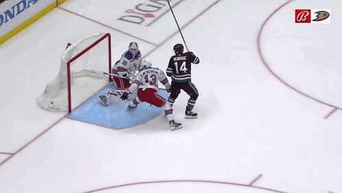 Hockey Game In Front Of Honda Banner GIF