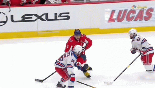 Hockey Game in Front of Lexus Sign