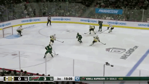 Hockey Game in Front of Progressive Ad