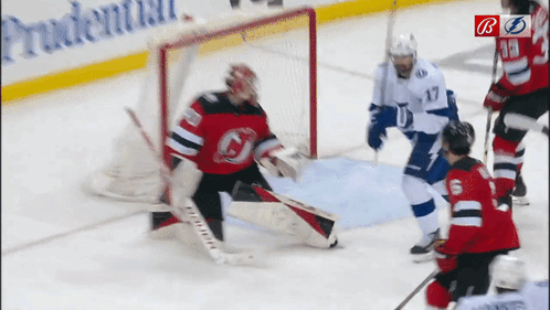 Hockey Game In Front Of Prudential Ad GIF