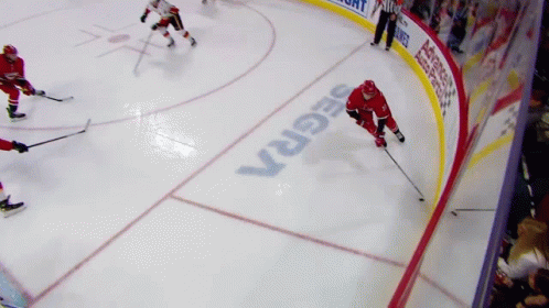 Hockey Game in Front of Segrex Sign
