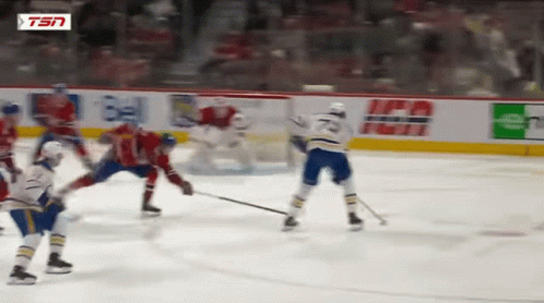 Hockey Game in Front of TSN Banner