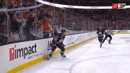 Hockey Game In Stadium With Impact Ad GIF