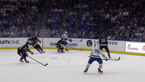 Hockey Game in Stadium With NHL Logo