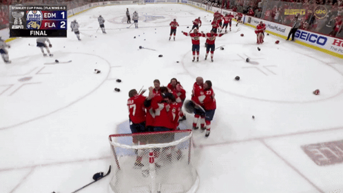 Hockey Game On ESPN Score Fla 2 To Edm 1 GIF