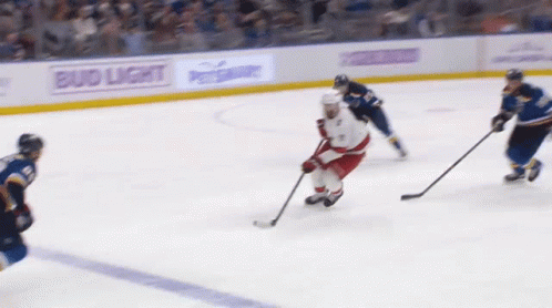 Hockey Game On Rink With Bud Light Ads GIF
