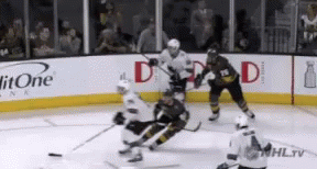 Hockey Game on Rink With Litone Advertisements