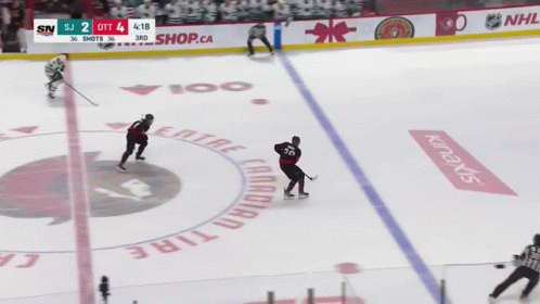 Hockey Game Underway With NHLShop.ca Ice Ad