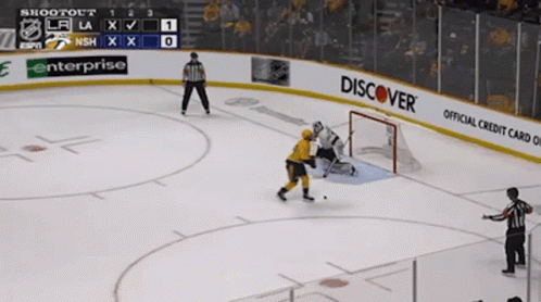 Hockey Game With Discover Banner