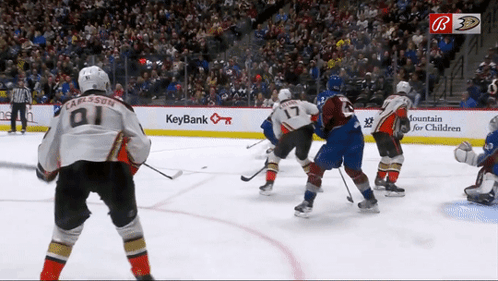 Hockey Game With KeyBank Ad on Boards