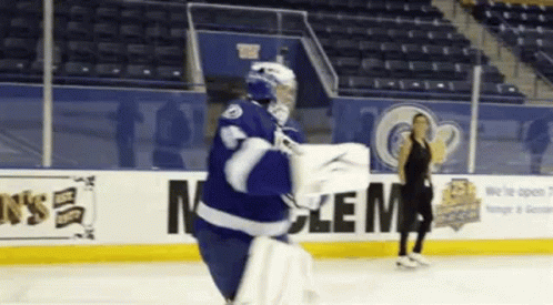 Hockey Goalkeeper Standing on Ice