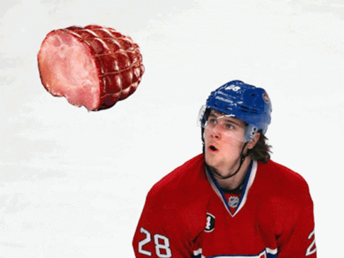 Hockey Guy Ham Eating GIF