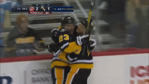 Hockey Player 22 Hugging Teammate GIF