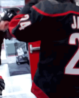 Hockey Player Black Red Jersey Number 2