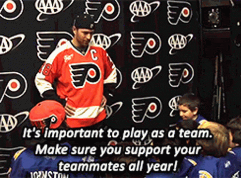 Hockey Player by Play as a Team Sign