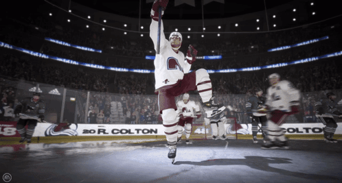 Hockey Player Celebrating Goal