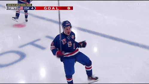 Hockey Player Celebrating Goal