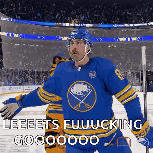 Hockey Player Celebrating on Ice