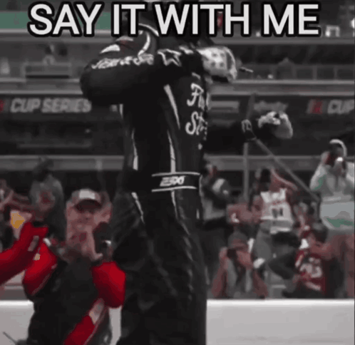 Hockey Player in Black and White Uniform Say It With Me