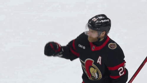 Hockey Player in Black Jersey With Letter A