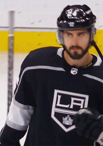 Hockey Player in Black LA Jersey