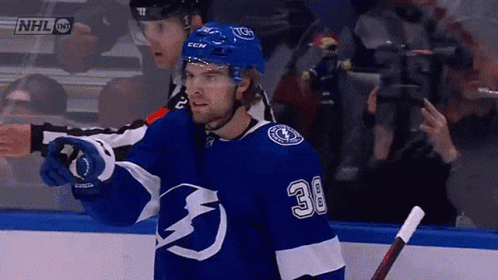 Hockey Player in Blue Jersey Number 30