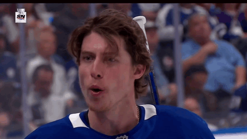 Hockey Player In Blue Jersey With SN GIF