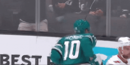 Hockey Player in Green Jersey Number 10