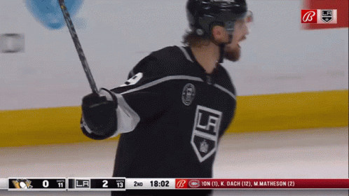 Hockey Player in LA Jersey