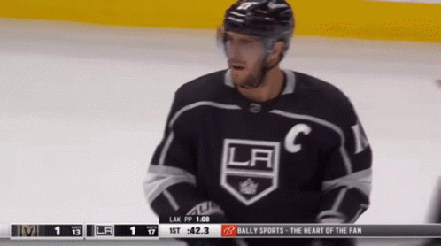 Hockey Player in LA Jersey