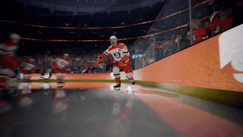 Hockey Player In Red And White Uniform GIF