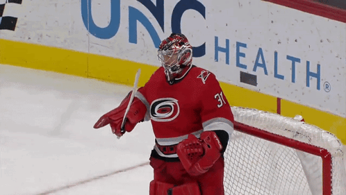 Hockey Player in Red Jersey Number 31