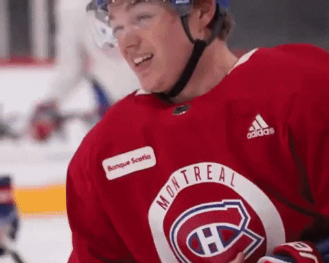Hockey Player in Red Jersey With Word Montreal
