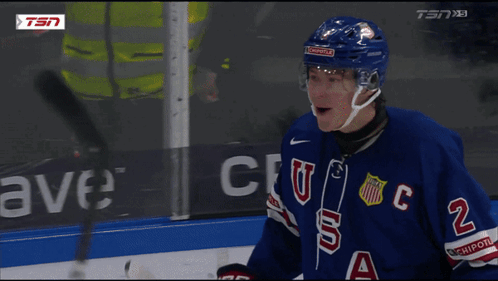 Hockey Player in USA Jersey and Chipotle