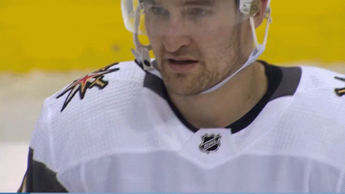 Hockey Player In White NHL Jersey GIF