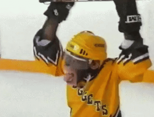 Hockey Player in Yellow Jersey