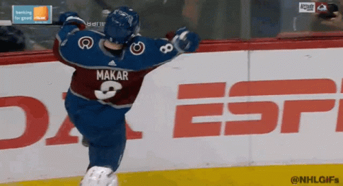 Hockey Player Makar Jumping