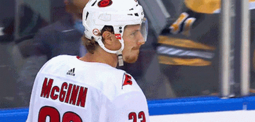 Hockey Player McGinn In White Jersey GIF