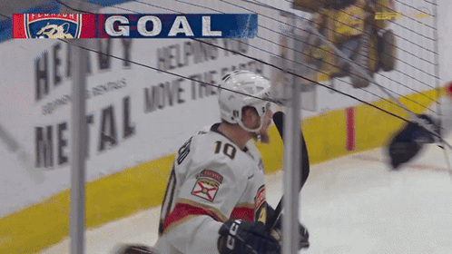 Hockey Player Number 10 Celebrating Goal