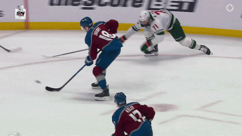 Hockey Player Number 17 on Ice