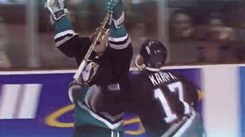 Hockey Player Number 17 Upside Down GIF