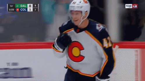 Hockey Player Number 42 Celebrating